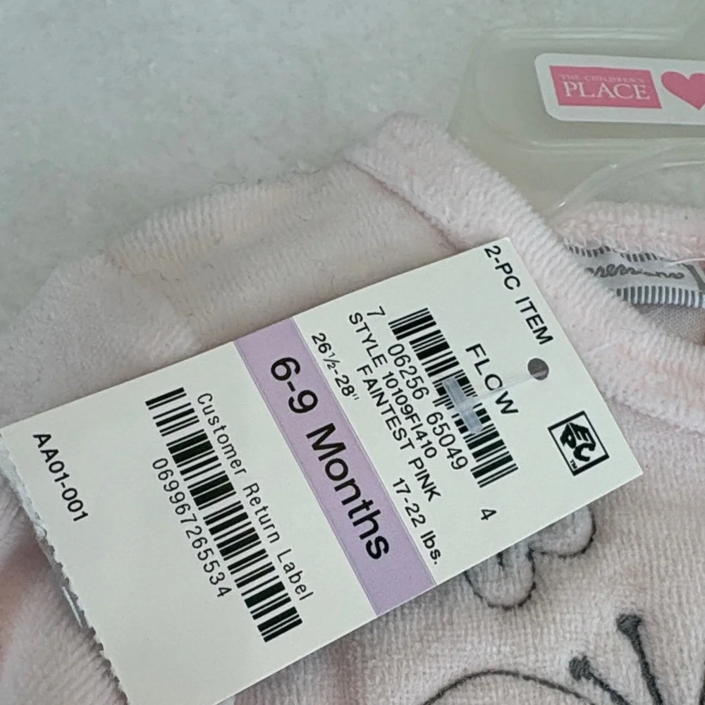 New First Impressions Pink Butterfly Footie and Matching Hat